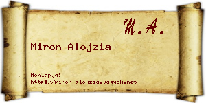 Miron Alojzia névjegykártya